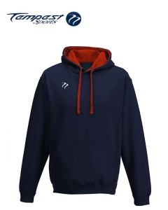 Tempest Lightweight Navy Red Hooded Sweatshirt